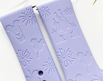 Mickey Snacks Disney Castle silicone watch band, Disney smart watch band, Fitbit versa Galaxy watch band woman watch strap, 20 22 mm width.
