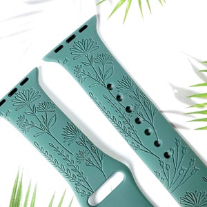 Wildflower  Watch Band Apple Watch Band for 38mm 40mm 41mm 42mm 44mm 45mm, Silicone Apple Watch Strap