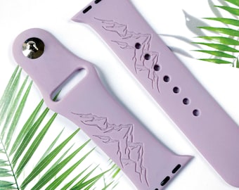 Mountain Range Watch Band Smart Watch Band for 38mm 40mm 41mm 42mm 44mm 45mm, Silicone Smart Watch Strap