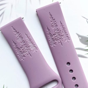 Evergreen Tree silicone watch band, Disney smart watch band, Fitbit versa Galaxy watch band woman watch strap, 20 22 mm width.