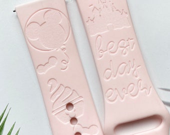 Disney theme park silicone watch band, Disney smart watch band, Fitbit versa Galaxy watch band woman watch strap, 20 22 mm width.