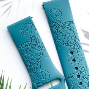 Sea Turtle silicone watch band, Disney smart watch band, Fitbit versa Galaxy watch band woman watch strap, 20 22 mm width.