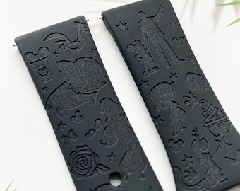 Disney Characters silicone watch band, Disney smart watch band, Fitbit versa Galaxy watch band woman watch strap, 20 22 mm width.