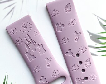 Disney castle snacks silicone watch band, Disney smart watch band, Fitbit versa Galaxy watch band woman watch strap, 20 22 mm width.