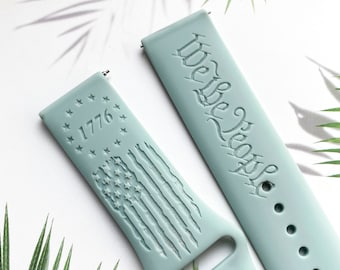 1776 we the people flag silicone watch band, Disney smart watch band, Fitbit versa Galaxy watch band woman watch strap, 20 22 mm width.