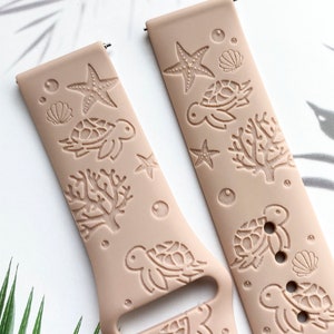 Sea Turtle silicone watch band, Disney smart watch band, Fitbit versa Galaxy watch band woman watch strap, 20 22 mm width.