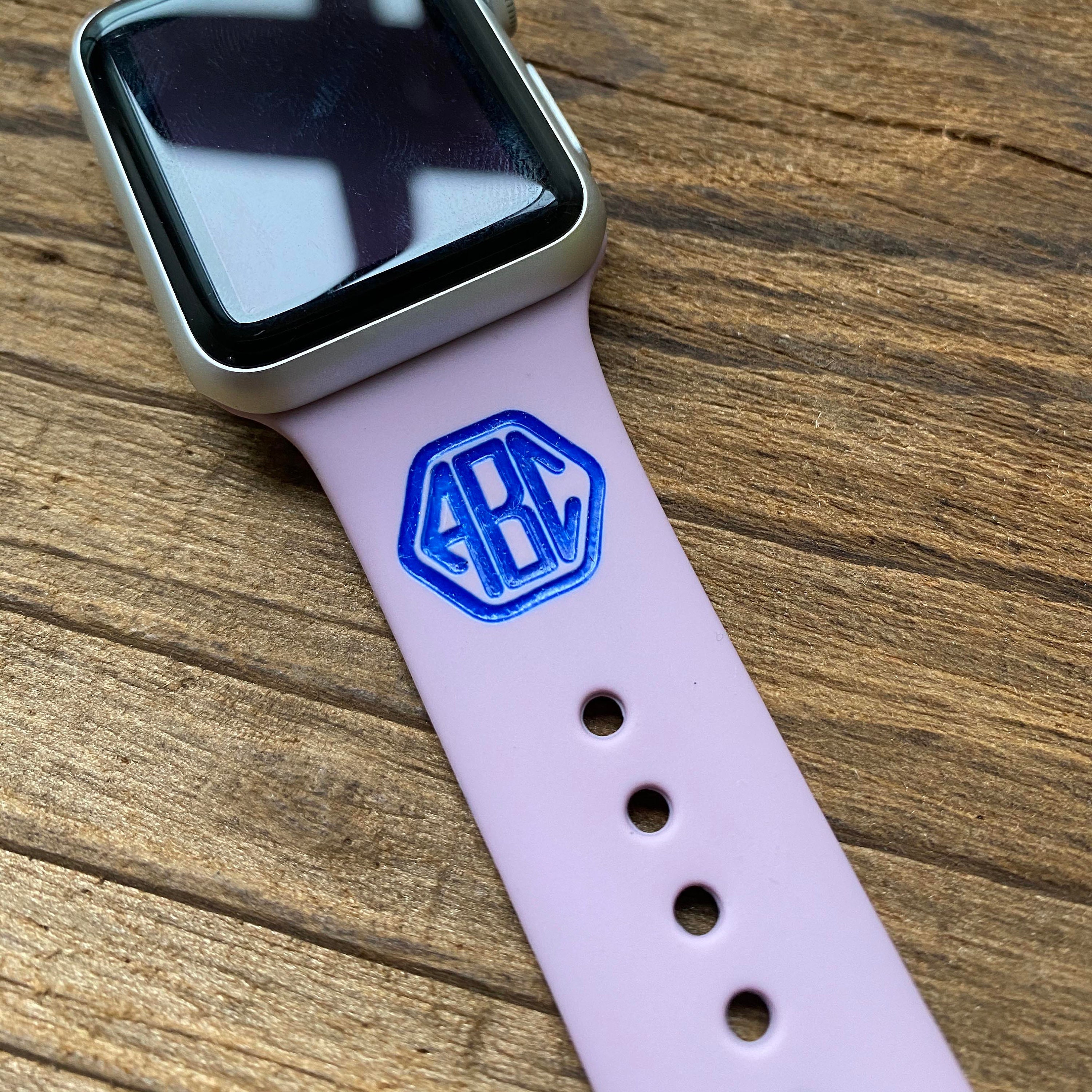 Silicone Apple watch band Monogram initial iWatch strap Etsy
