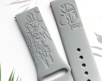 Star Wars Mandalorian siliconen horlogeband, Disney smartwatchband, Fitbit versa Galaxy horlogeband dameshorlogeband, 20 22 mm breed.