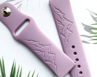 Mountain Range siliconen horlogeband, Disney smartwatchband, Fitbit versa Galaxy horlogeband dameshorlogeband, 20 22 mm breed.