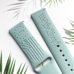 1776 we the people flag silicone watch band, Disney smart watch band, Fitbit versa Galaxy watch band woman watch strap, 20 22 mm width. image 2