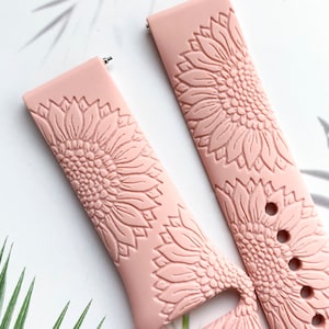 Summer Sunflowers  silicone watch band, Disney smart watch band, Fitbit versa Galaxy watch band woman watch strap, 20 22 mm width.
