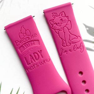 Aristocat silicone watch band, Disney smart watch band, Fitbit versa Galaxy watch band woman watch strap, 20 22 mm width.