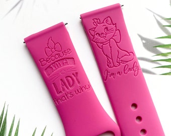 Correa de reloj de silicona Aristocat, correa de reloj inteligente de Disney, correa de reloj para mujer Fitbit Versa Galaxy, ancho de 20 y 22 mm.