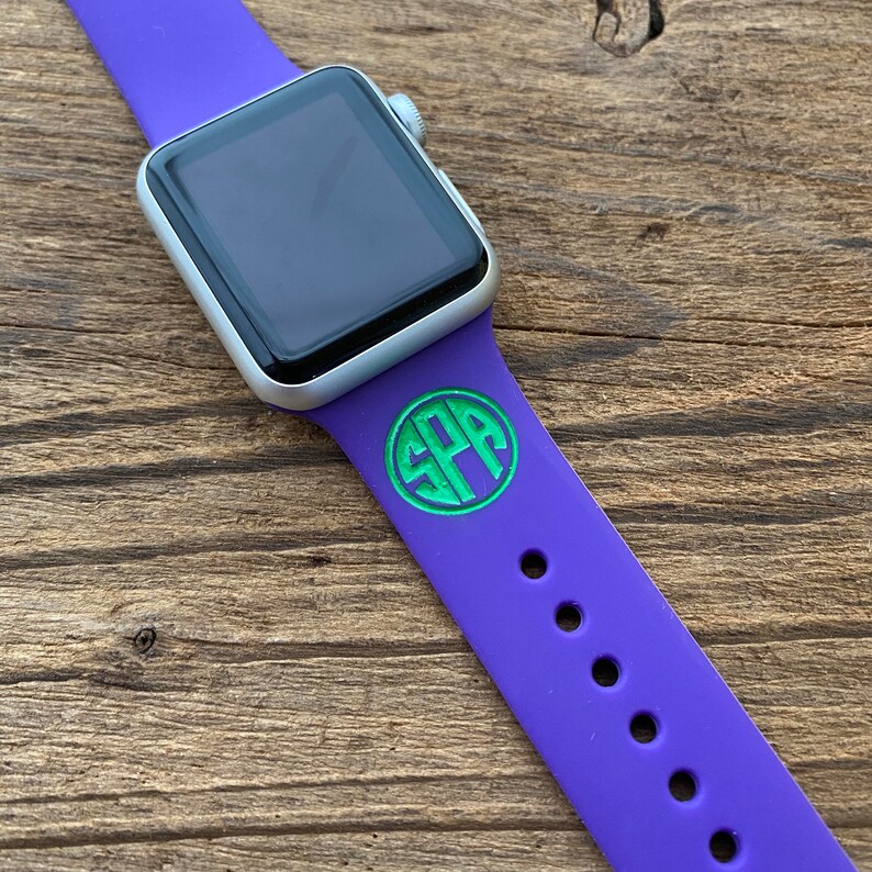 Silicone Apple watch band Monogram initial iWatch strap Etsy