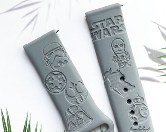 Star Wars silicone watch band, Disney smart watch band, Fitbit versa Galaxy watch band woman watch strap, 20 22 mm width.