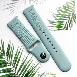 1776 we the people flag silicone watch band, Disney smart watch band, Fitbit versa Galaxy watch band woman watch strap, 20 22 mm width. image 3