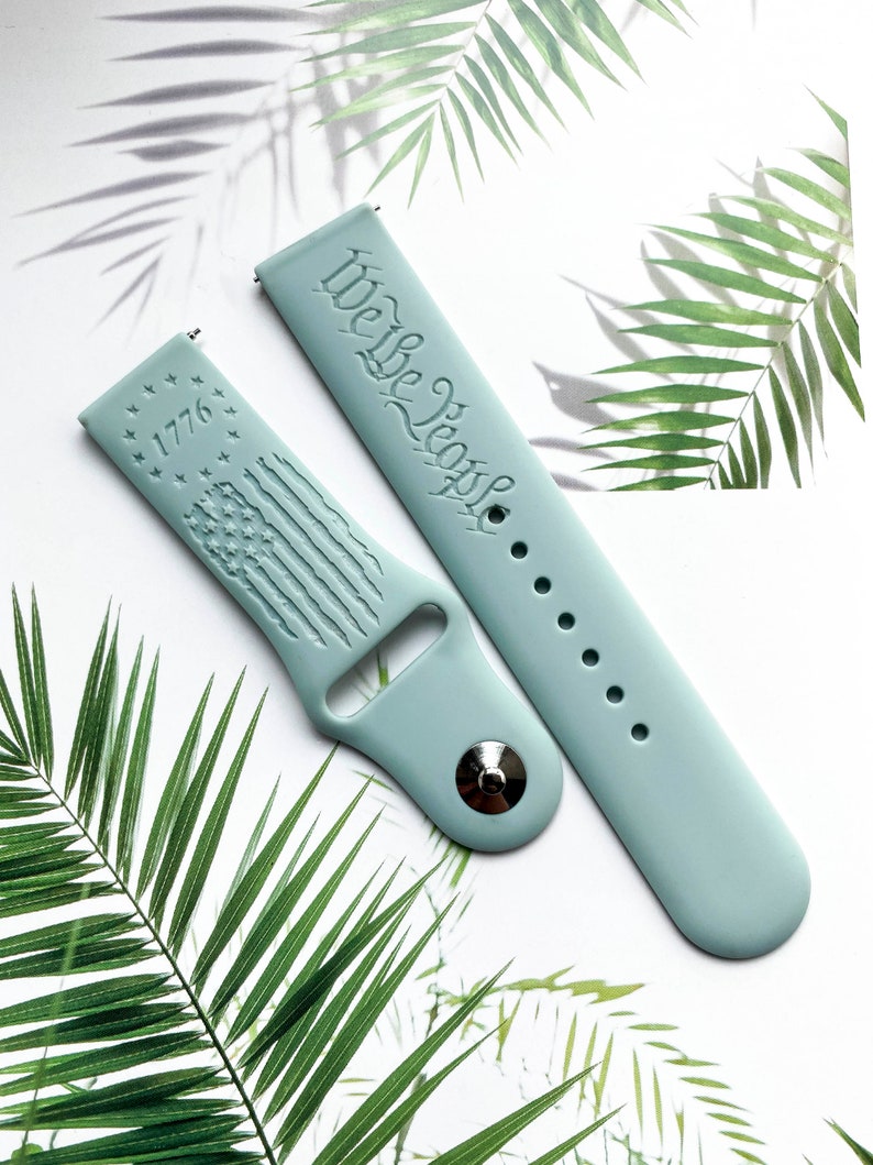 1776 we the people flag silicone watch band, Disney smart watch band, Fitbit versa Galaxy watch band woman watch strap, 20 22 mm width. image 3