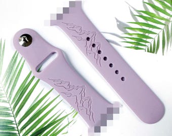 Mountain Range Watch Band Smart Watch Band for 38mm 40mm 41mm 42mm 44mm 45mm, Silicone Smart Watch Strap