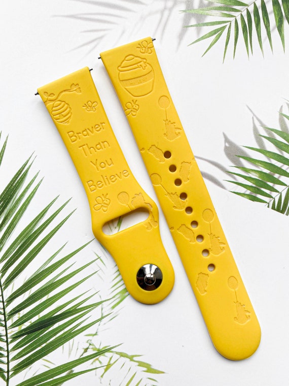Winnie the Pooh silicone watch band, Disney smart watch band, Fitbit versa  Galaxy watch band woman watch strap, 20 22 mm
