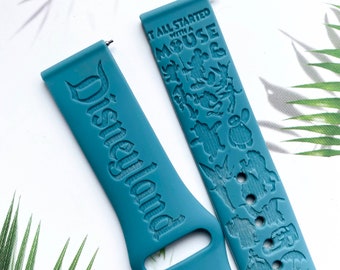 Disneyland Themed characters silicone watch band, Disney smart watch band, Fitbit versa Galaxy watch band woman watch strap, 20 22 mm width.