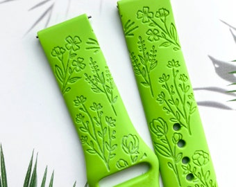 Siliconen horlogeband met wilde bloemen, Disney smartwatchband, Fitbit versa Galaxy horlogeband dameshorlogeband, 20 22 mm breed.