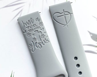 Jesus Girl silicone watch band, Disney smart watch band, Fitbit versa Galaxy watch band woman watch strap, 20 22 mm width.