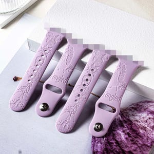 Princess tangled rapunzel silicone Smart Watch Band for 38mm 40mm 41mm 42mm 44mm 45mm, personalized Smart Watch Strap