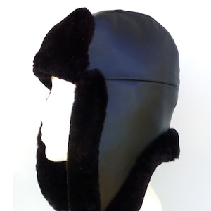 new Beaver fur -genuine leather unisex winter trapper fur hat aviator M /all real Beaver fur lined!