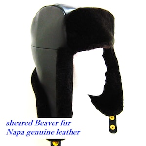 new Beaver fur -genuine leather winter fur hat trapper fur hat aviator M-L-XL /all real Beaver fur lined!