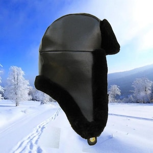 new Beaver fur -genuine Napa leather winter hats for men trapper fur hat pilot aviator XL /all real Beaver fur lined!