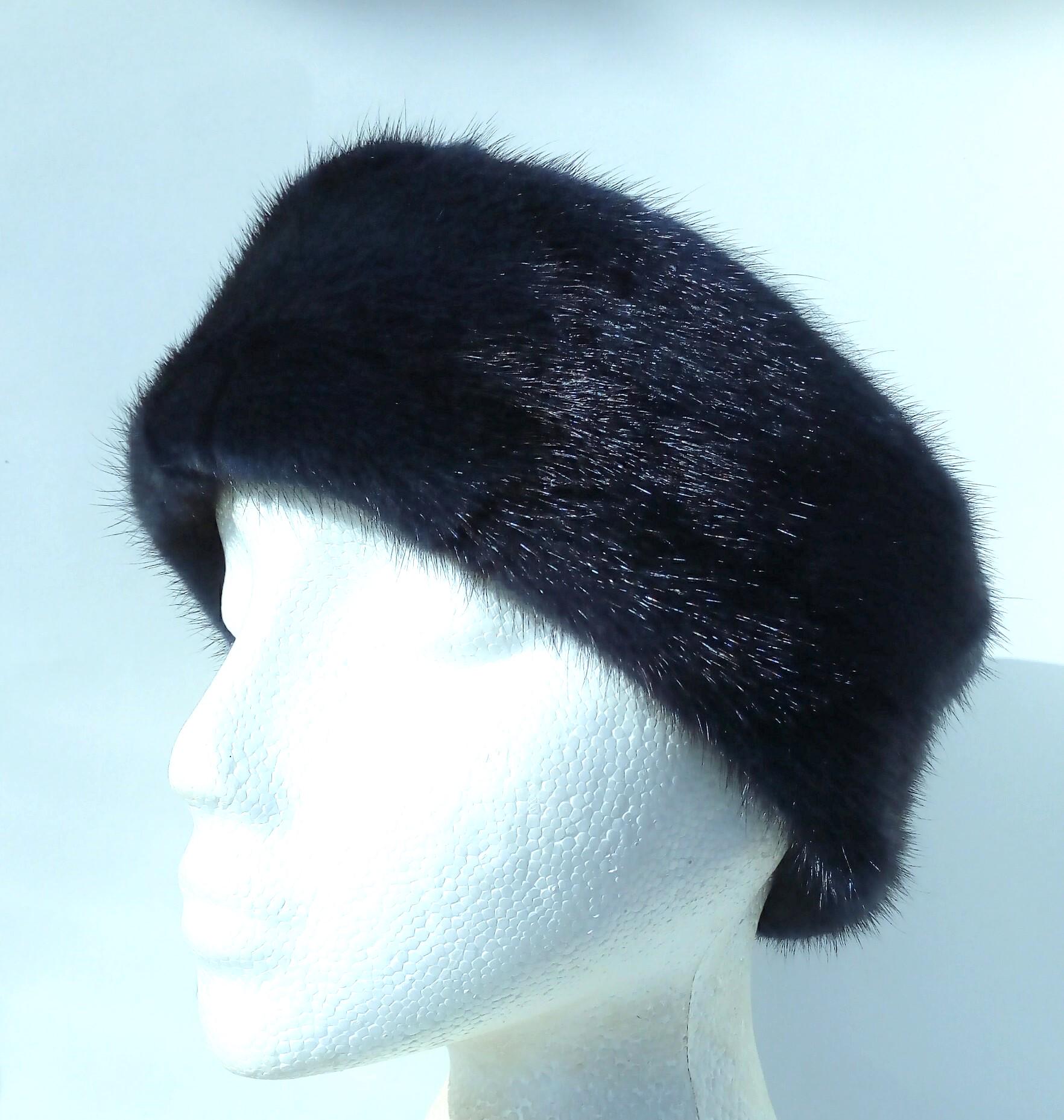 Luxurious Navy Blue Real Mink Headband Navy Blue Fur Headband - Etsy main image 2