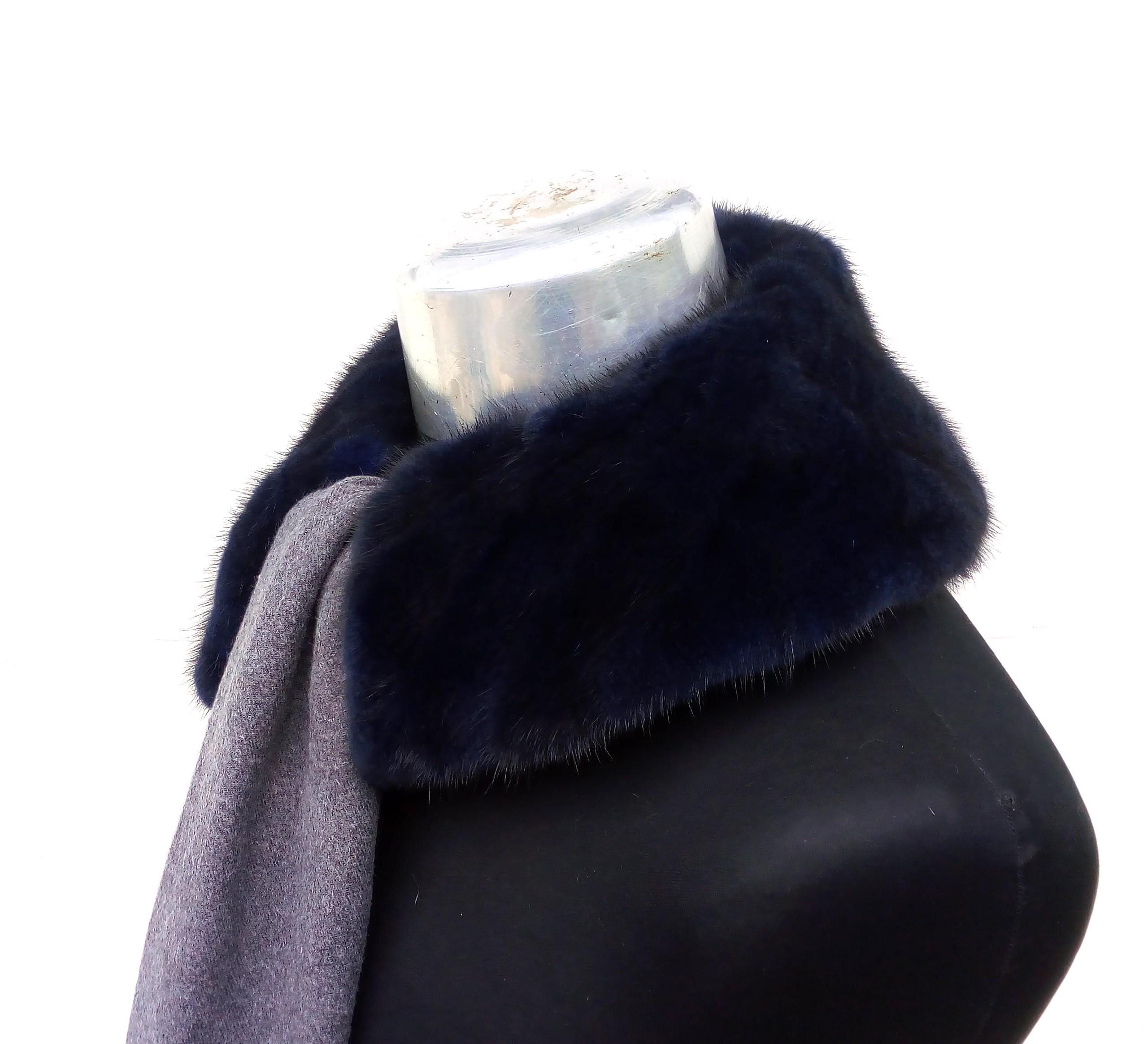 Toque (calotte) Et Col Assorti En Vison Noir - Marque Suzy Paris - Taille M - Occasion