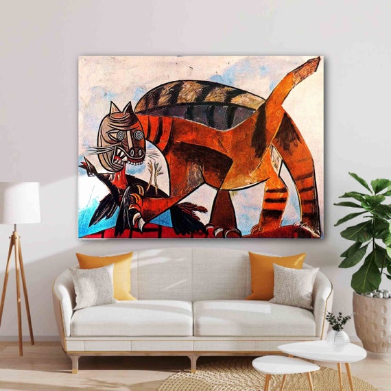 Picasso Cat Eating a Bird Printable Poster. Printable for Wall Etsy