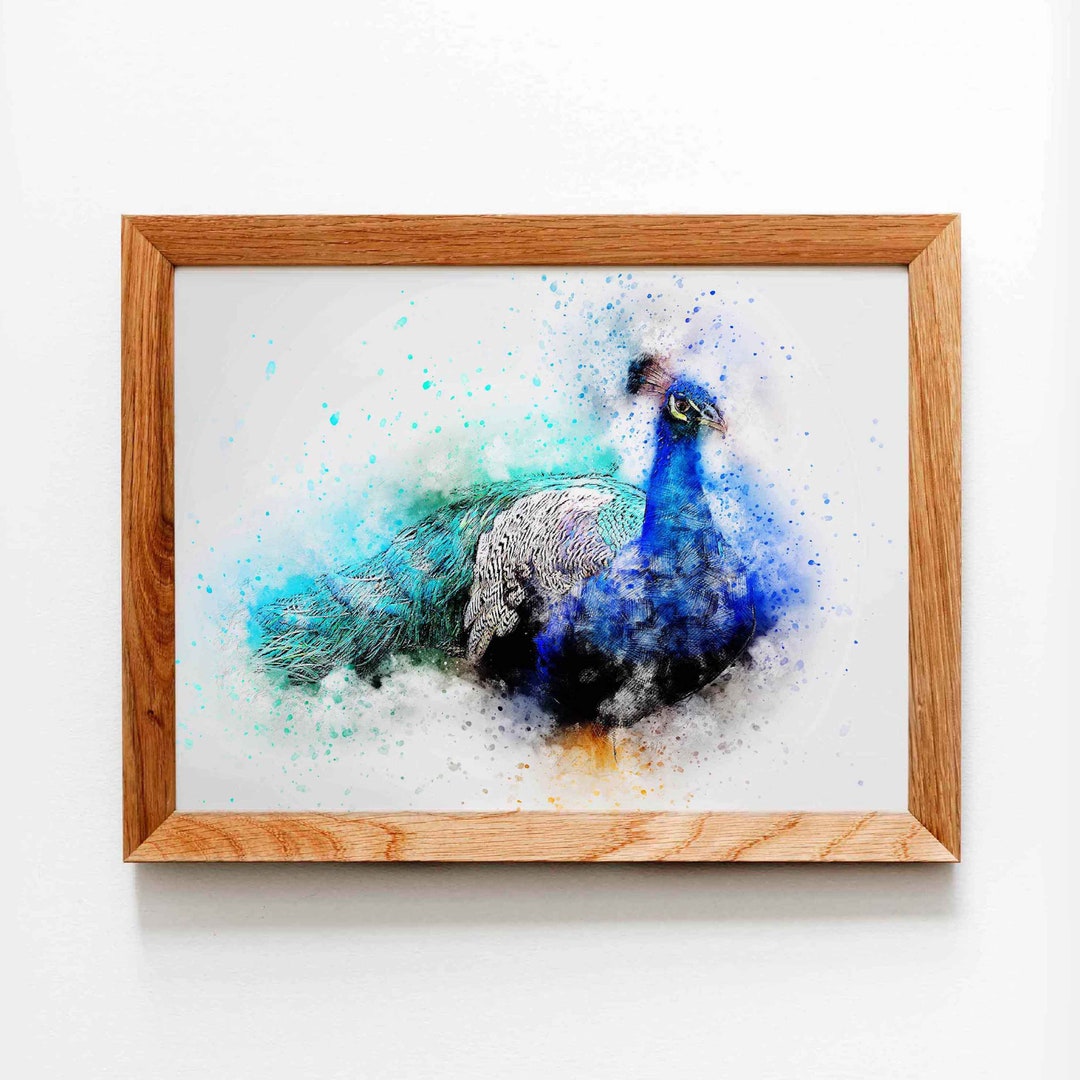 Buy Peacock Watercolor Painting Printable. Animal Wall Art Online in India  - Etsy