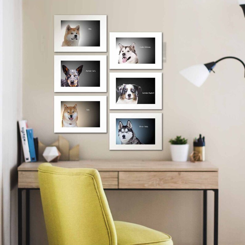 DOG PRINTS Wall Art Dog BREEDS Poster Medium Size Dog Decal Etsy