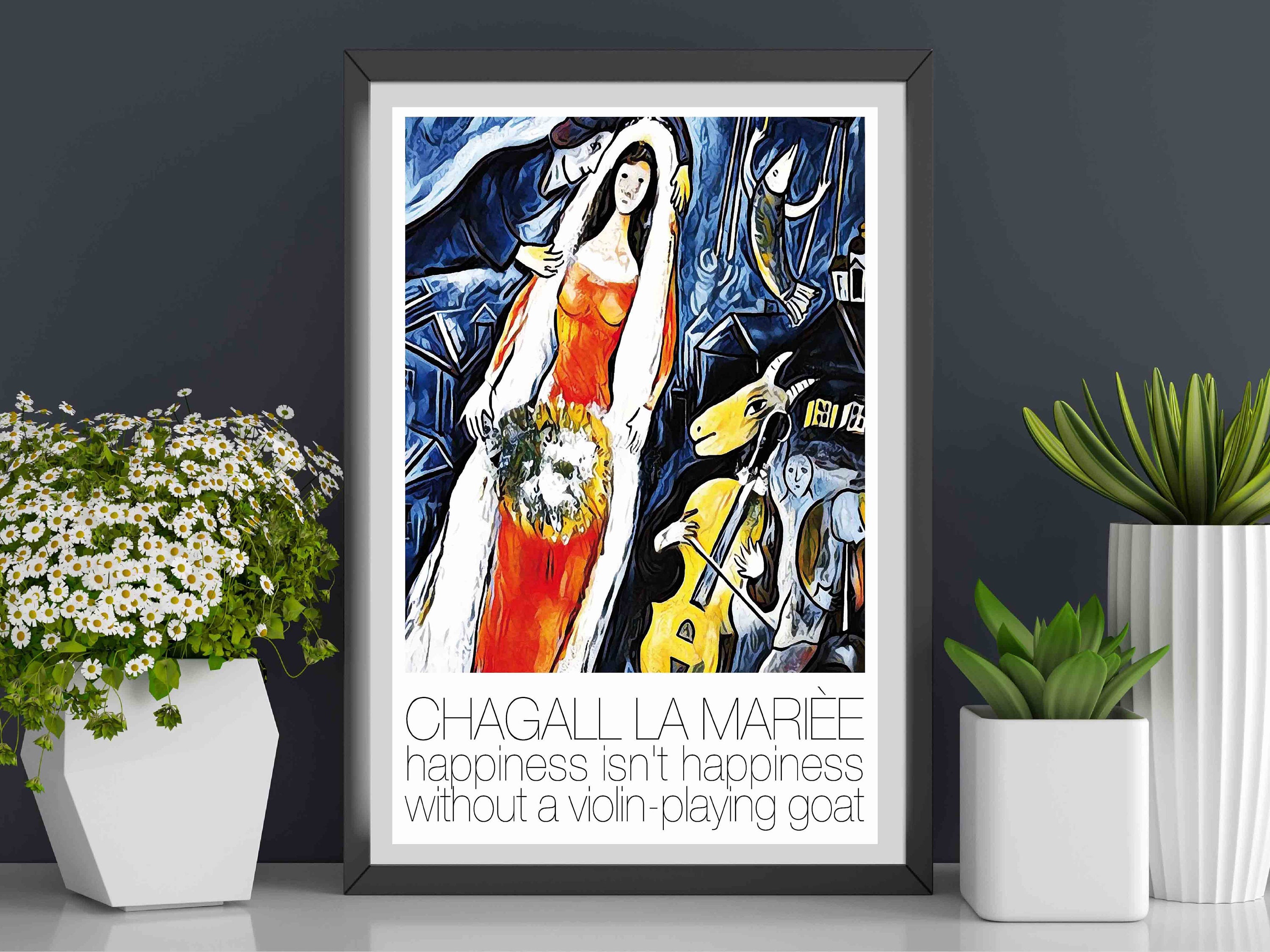 Poster Marc Chagall La Marièe With Notting Hill Quotes