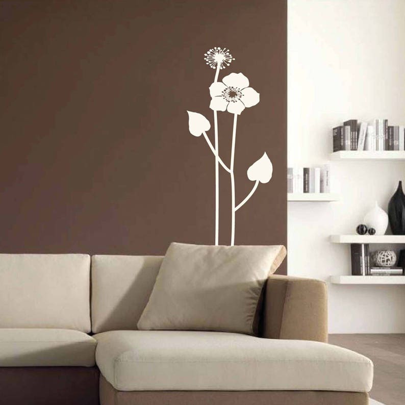 flowers poppy wall sticker boho poppies wall decal vinyl | etsy