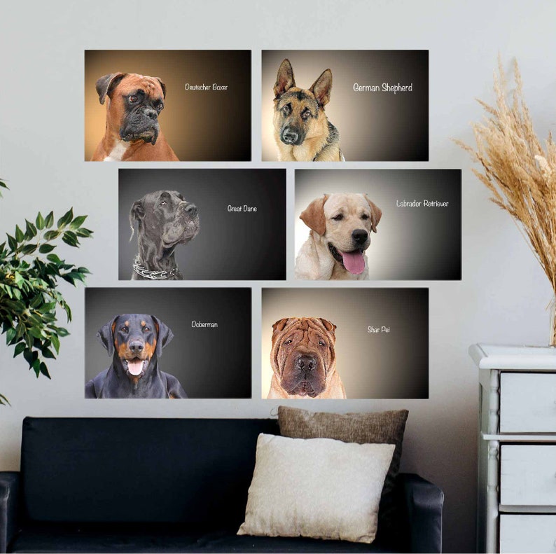 DOG PRINTS Wall Art Dog BREEDS Poster Large Size Dog Decal Etsy