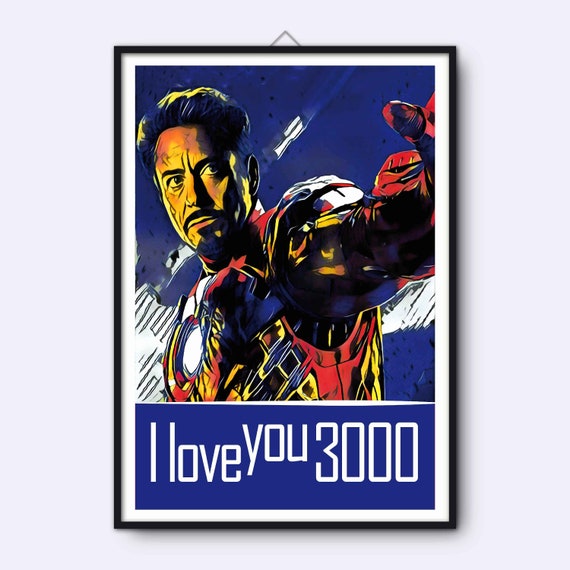 Je Taime 3000 Poster Fan Art Tony Stark Iron Man Citation De Etsy France