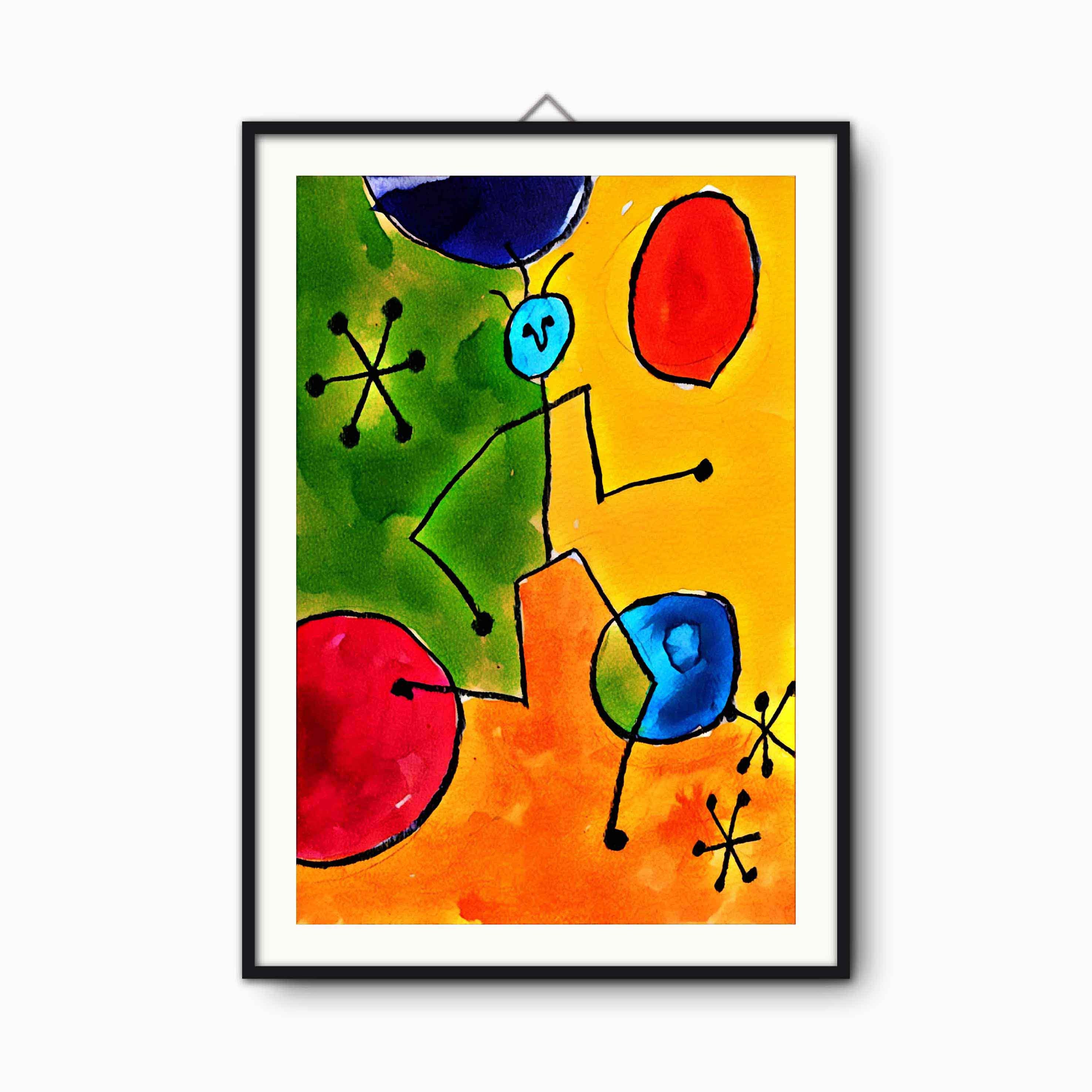 Print Mirò Running Man Wall Art Ready to Be Framed. Poster Etsy