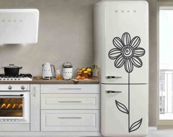 Wall Sticker Decorative Kitchen Fridge Decal Refrigerator Chic Floral Sticker D 