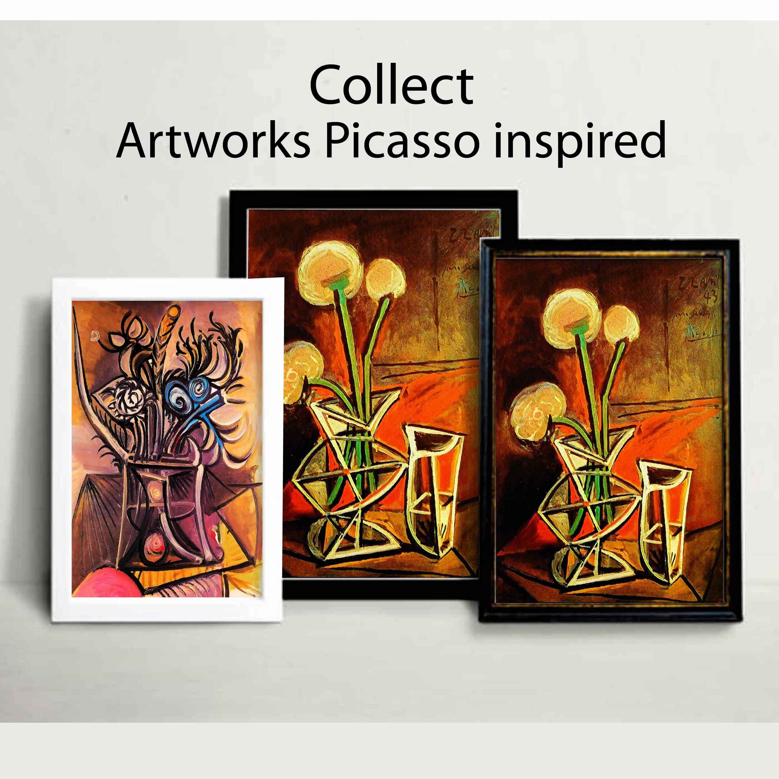 Pablo Picasso、Verre et vase de fleurs