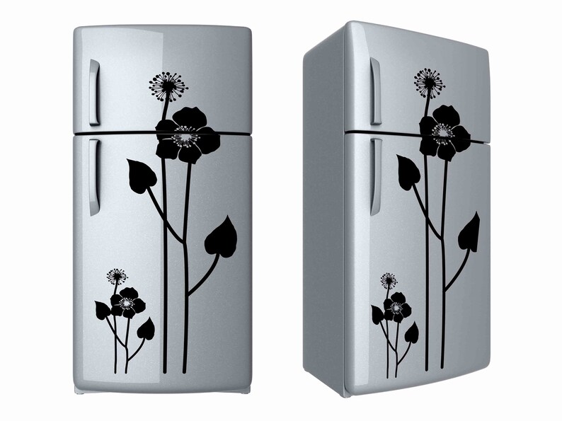 Flower Fridge Decals Fridge Door Vinyl Sticker. Covering Etsy