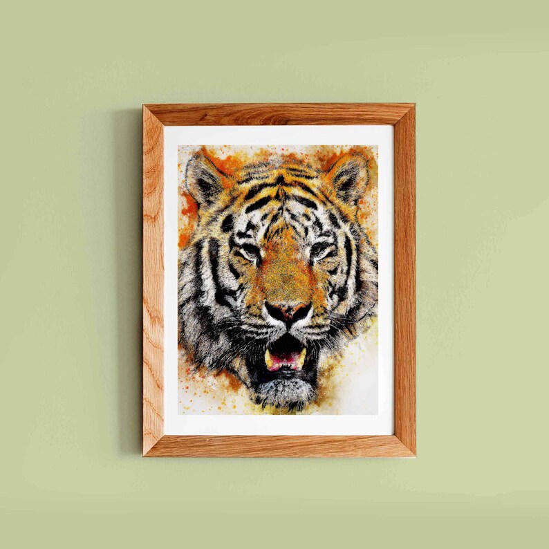 Tiger print downloadable to be printed and framed. Tiger Etsy