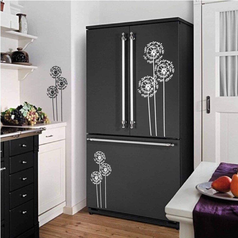 Dandelion Fridge Decals. Fridge Door Vinyl Sticker. Covering Etsy UK
