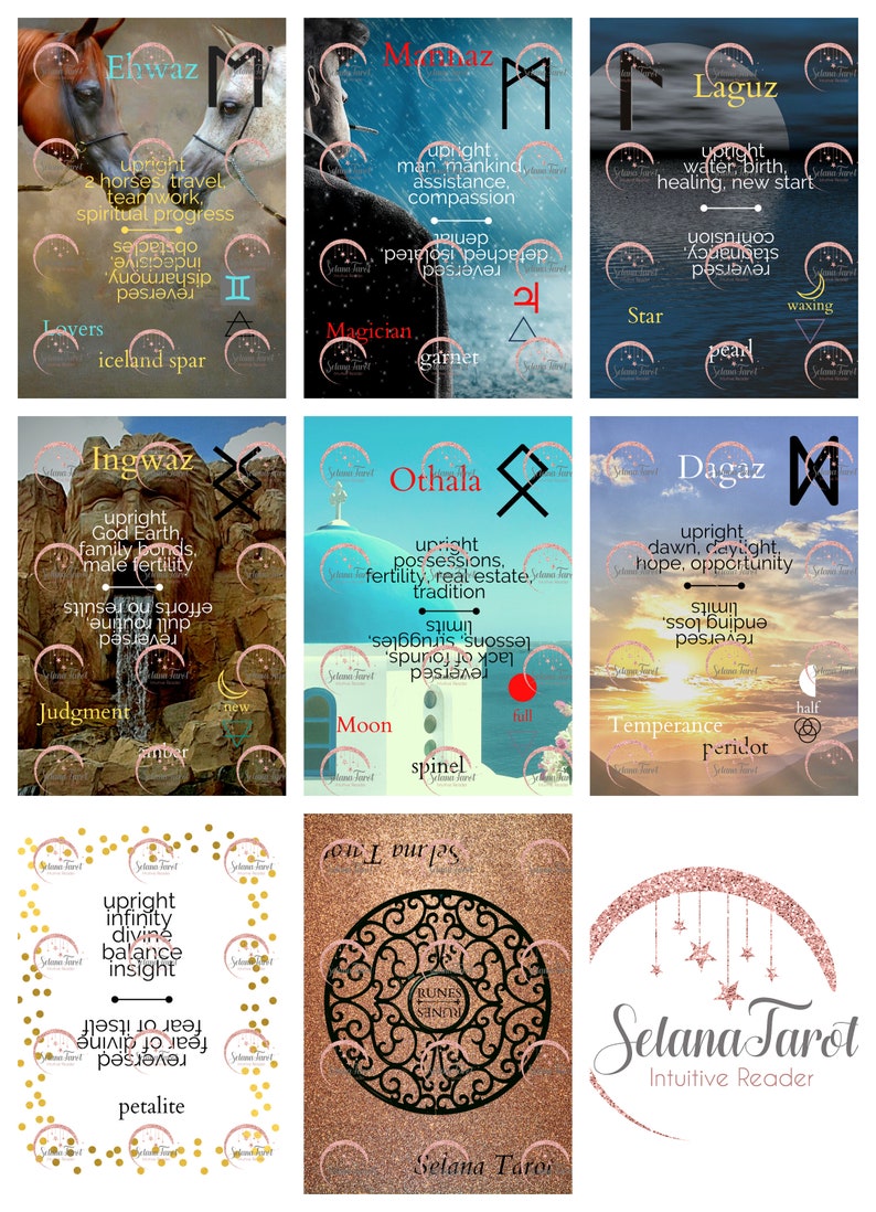 PRINTABLE Runes Runes Deck Divination Cards Vikings Cards - Etsy
