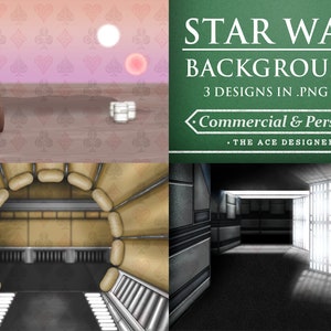 Star Wars Background Bundle / 3x Clipart Cartoon Sublimation Png Digital File Hand Drawn