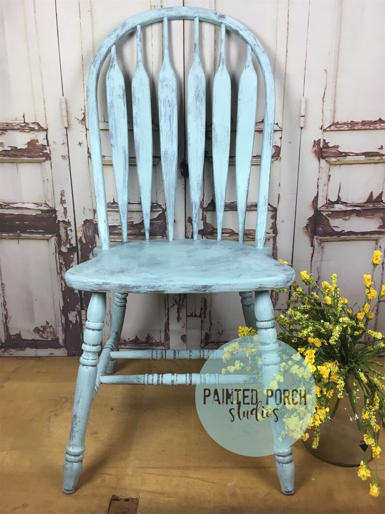 Farmhouse Kitchen Chairs Serenity Blue Grey Distressed Shabby Rustic Arrowback Kitchen Dining Wood Primitive
