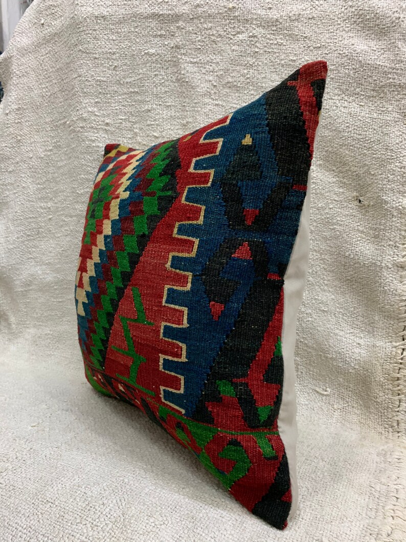 Handwoven Kilim Pillow Tribal Kilim Pillow Art Desing Cushion Cover Moroccan Homedecor 20\u201dx20\u201d \u0131nches,Turk\u0131sh Kilim Pillow Aztec