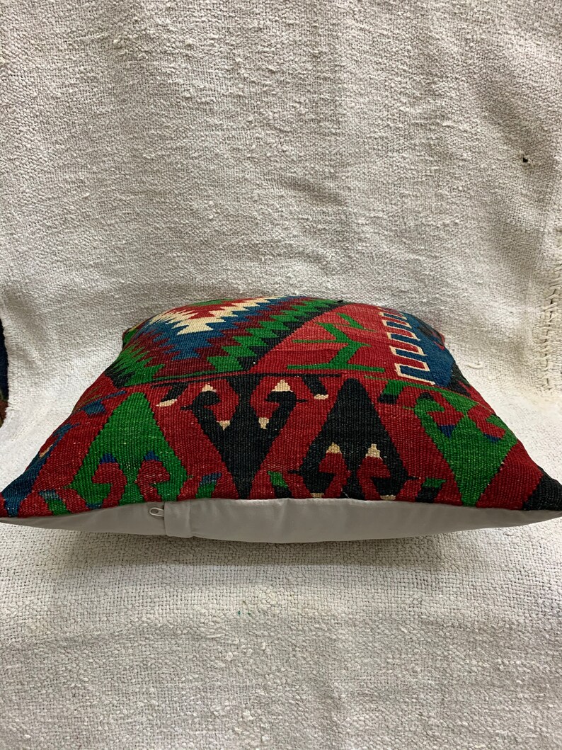 Handwoven Kilim Pillow Tribal Kilim Pillow Art Desing Cushion Cover Moroccan Homedecor 20\u201dx20\u201d \u0131nches,Turk\u0131sh Kilim Pillow Aztec